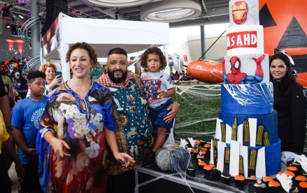 Nicole Tuck, DJ Khaled and Asahd Tuck Khaled
Halloween Bazaar to Celebrate Asahd Tuck Khaled's 3rd Birthday, Miami, USA - 27 Oct 2019
The event includes a costume bar, pumpkin patch filled with various sized pumpkins for decorating and carving, a hay ride to take children around the event space, a create-your own slime station, a mini bumper car experience, bounce houses, obstacle courses and slides, arcade games, a special installation sponsored by the Miami Children's Museum, and much more fun and spirited experiences for family and friends and over 300 local families from various non profit organizations in Miami. 'We The Best' foundation will announces the first grant recipient of Asahd's Initiative.
