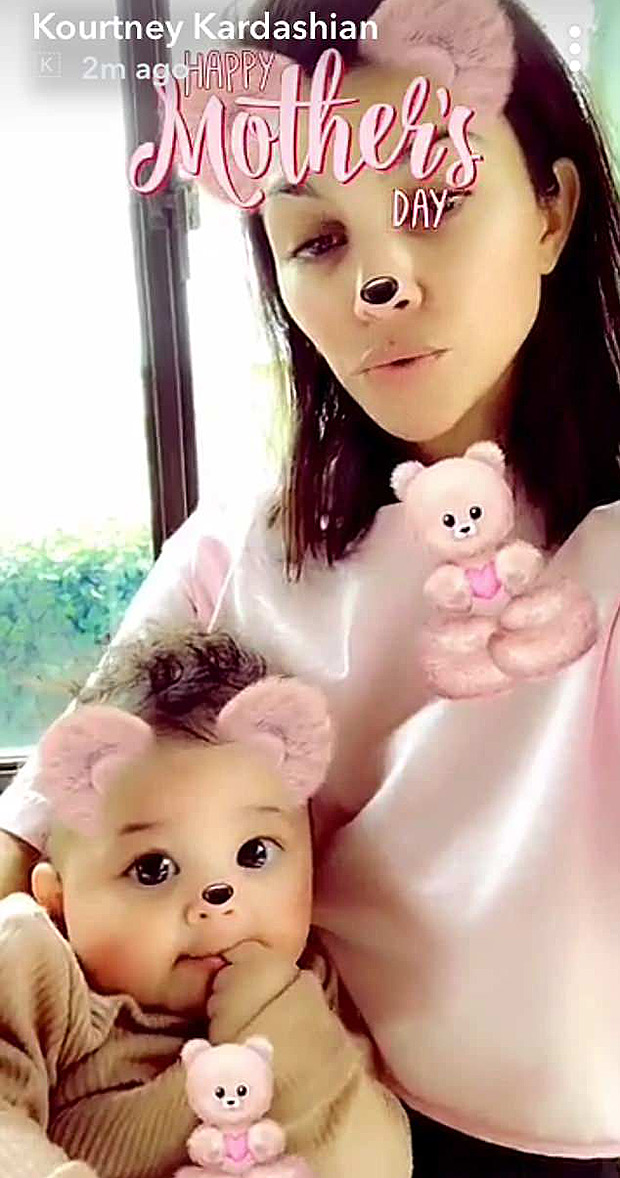Kourtney Kardashian with baby Stormi Webster
