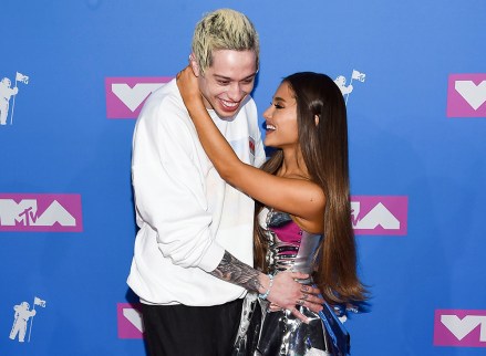 Pete Davidson, Ariana Grande. Comedian Pete Davidson, left, and fiancee singer Ariana Grande arrive at the MTV Video Music Awards at Radio City Music Hall, in New York
2018 MTV Video Music Awards - Arrivals, New York, USA - 20 Aug 2018