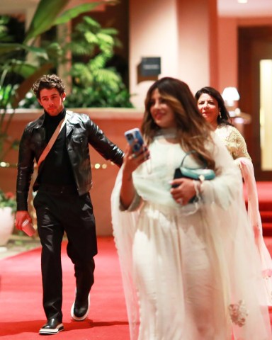 Beverly Hills, CA  - *EXCLUSIVE*  - Nick Jonas proves to be a supportive husband as he celebrates Diwali with his wife Priyanka Chopra and her mother at the Beverly Hills Hotel.Pictured: Nick Jonas, Priyanka ChopraBACKGRID USA 24 OCTOBER 2022 BYLINE MUST READ: affinitypicture / BACKGRIDUSA: +1 310 798 9111 / usasales@backgrid.comUK: +44 208 344 2007 / uksales@backgrid.com*UK Clients - Pictures Containing ChildrenPlease Pixelate Face Prior To Publication*