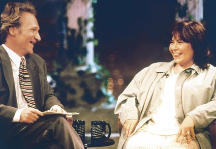 POLITICALLY INCORRECT, from left: host Bill Maher, Roseanne Barr, 1993-2002, © Comedy Central/courtesy Everett Collection