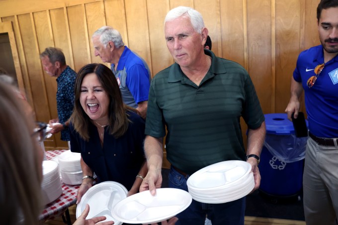 Presidential Candidate Mike Pence Attends GOP Hog Roast In Iowa