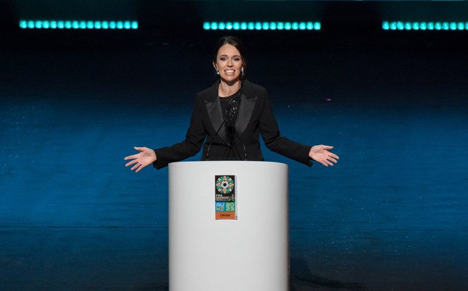 Jacinda Speaks During The 2023 FIFA Women’s World Cup