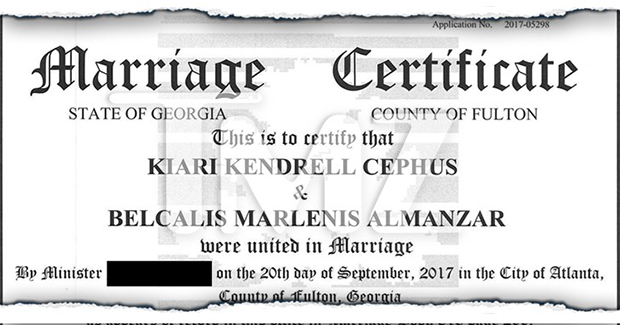 Cardi B & Offset Marriage License 