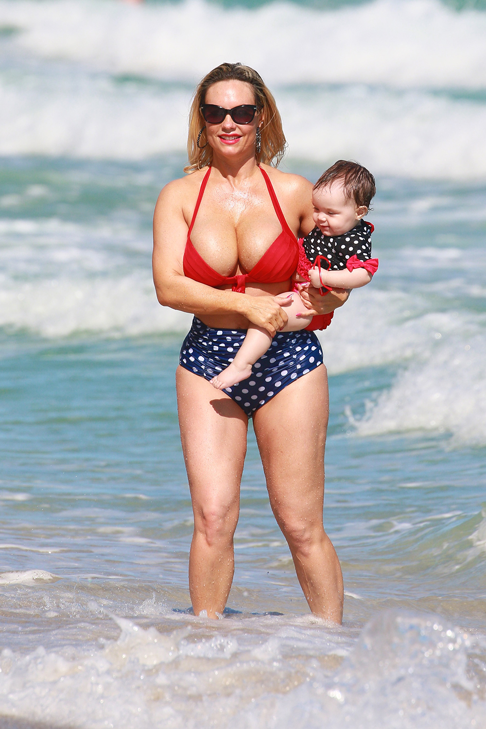 Coco and her daughter Chanel at the beach in Miami