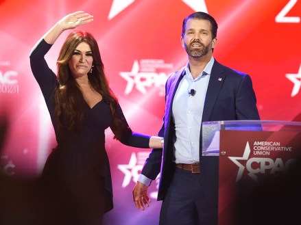 Don Trump, Jr. and his girlfriend, Kimberly Guilfoyle, address attendees at the 2021 Conservative Political Action Conference at the Hyatt Regency. Former U.S. President Donald Trump is scheduled to address attendees on the final day of the conference.CPAC in Orlando, USA - 26 Feb 2021