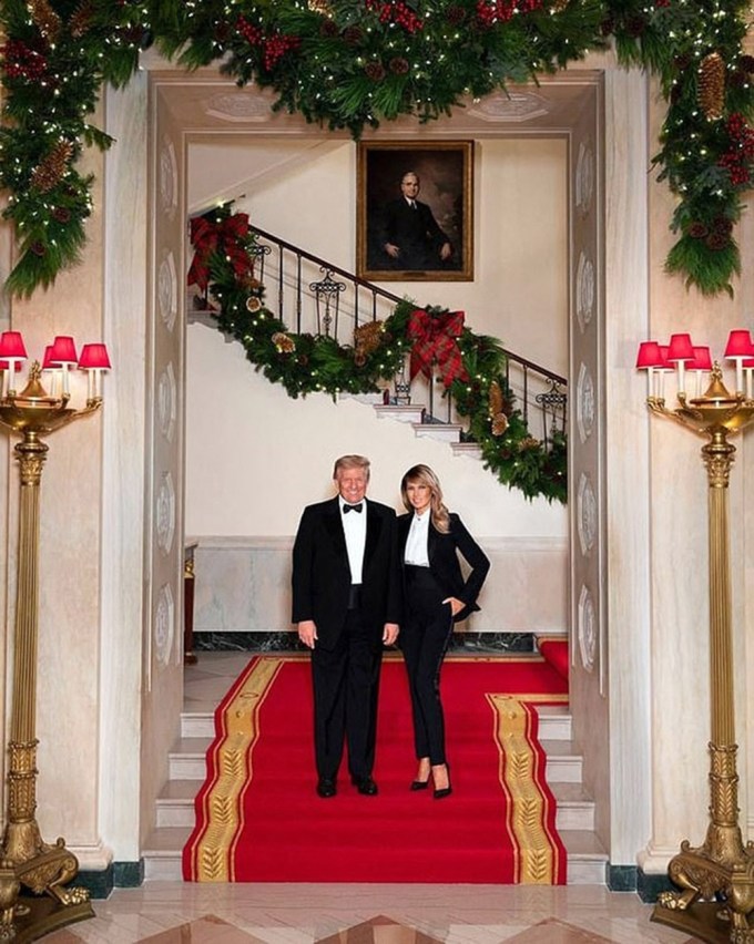 The Official White House photo for Christmas with Donald and Melania Trump