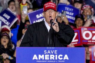 Former President Donald Trump, speaks at a campaign rally in Greensburg, Pa., on . House investigators are unlikely to call Trump to testify about his role in the Jan. 6, 2021 insurrection. That's according to Mississippi Rep. Bennie Thompson, the Democratic chairman of the nine-member panel investigating the attack
Capitol Riot Investigation, Greensburg, United States - 06 May 2022