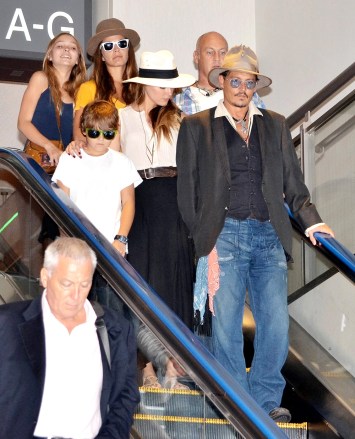 Johnny Depp, Jack Depp, Lily-Rose Melody Depp and Amber Heard Johnny Depp at Narita International Airport, Chiba pref, Japan - July 18, 2013