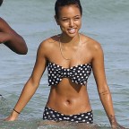 Model Karrueche Tran Enjoys A Day At The Beach In Miami