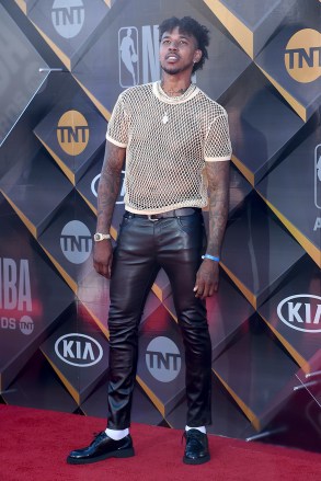 NBA player Nick Young, of the Golden State Warriors, arrives at the NBA Awards on Monday, June 25, 2018, at the Barker Hangar in Santa Monica, Calif. (Photo by Richard Shotwell/Invision/AP)