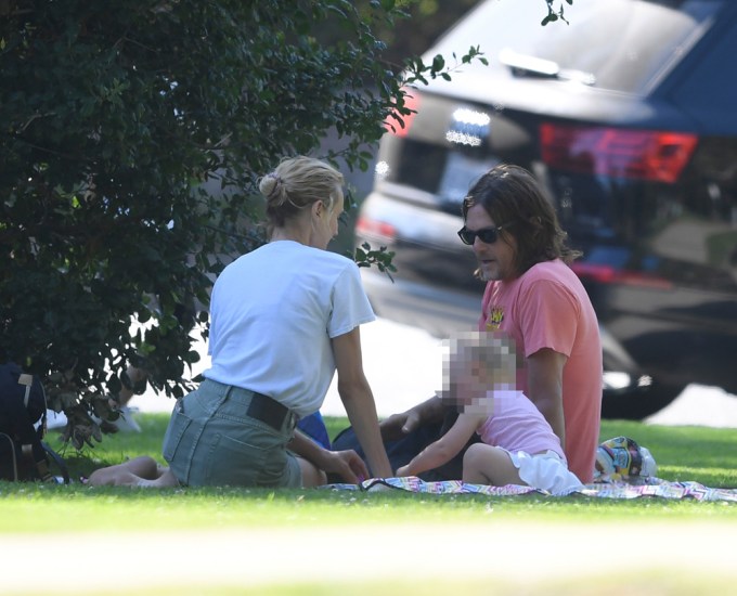 Diane Kruger & Norman Reedus Have a Picnic With Their Daughter