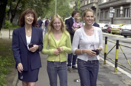 Serbian Royal Family Member and Independent Candidate For the Serbian Presidency Princess Jelisaveta Karadjordjevic Walks Together with Her Daughter Catherine Oxenberg (r) and Grand Daughter India (c) After Voting at a Polling Station in the Centre of Belgrade On Sunday 13june 2004
Serbia&montenegro Elections - Jun 2004