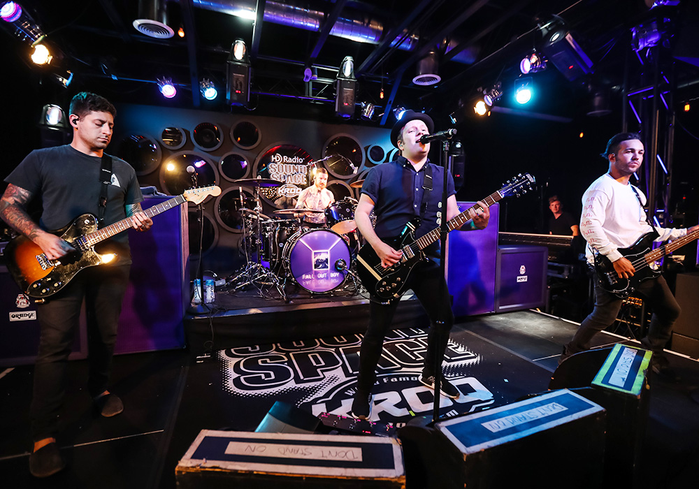 Fall Out Boy, Patrick Stump, Pete Wentz, Joe Trohman, Andy Hurley
Fall Out Boy in concert at the HD Radio Sound Space at KROQ, Los Angeles, USA - 07 Sep 2017