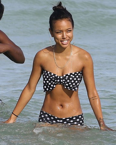 Karrueche Tran, Chris Brown's on-off girlfriend, enjoys a day at the beach with friends in Miami, Florida. The couple are rumoured to be back togther again, with Karrueche reportedly spotted at a few of his recent concerts and hosting a party together.UK RIGHTS ONLYPictured: Karrueche TranRef: SPL4068892 230913 NON-EXCLUSIVEPicture by: FameFlynet.uk.com / SplashNews.comSplash News and PicturesLos Angeles: 310-821-2666New York: 212-619-2666London: 0207 644 7656Milan: +39 02 4399 8577photodesk@splashnews.comWorld Rights