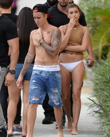 EXCLUSIVE: Singer Justin Bieber and rumored girlfriend Hailey Baldwin look very much a couple as they go for a ride on a jet ski at Mandarin Oriental hotel in Miami, Florida. Justin Bieber visits Miami to meet up model Hailey Baldwin. The pop star arrived to the model's hotel where he picked her up and drove to his hotel where the two of them were seen hanging out by the pool before jet skiing. 14 Jun 2015 Pictured: Justin Bieber; Hailey Baldwin. Photo credit: MEGA TheMegaAgency.com +1 888 505 6342 (Mega Agency TagID: MEGA476139_005.jpg) [Photo via Mega Agency]