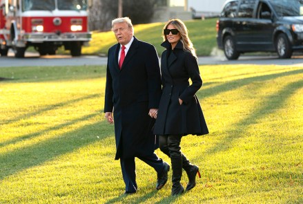 United States President Donald J. Trump and first lady Melania Trump depart the White House in Washington, DC, en route to Mar-a-Lago in West Palm Beach, Florida where they will spend the holidays. Prior to his departure, the President vetoed H.R. 6395, the National Defense Authorization Act (NDAA) for Fiscal Year 2021.
Trumps Depart to Spend the Christmas Holiday in Florida, Washington, District of Columbia, USA - 23 Dec 2020