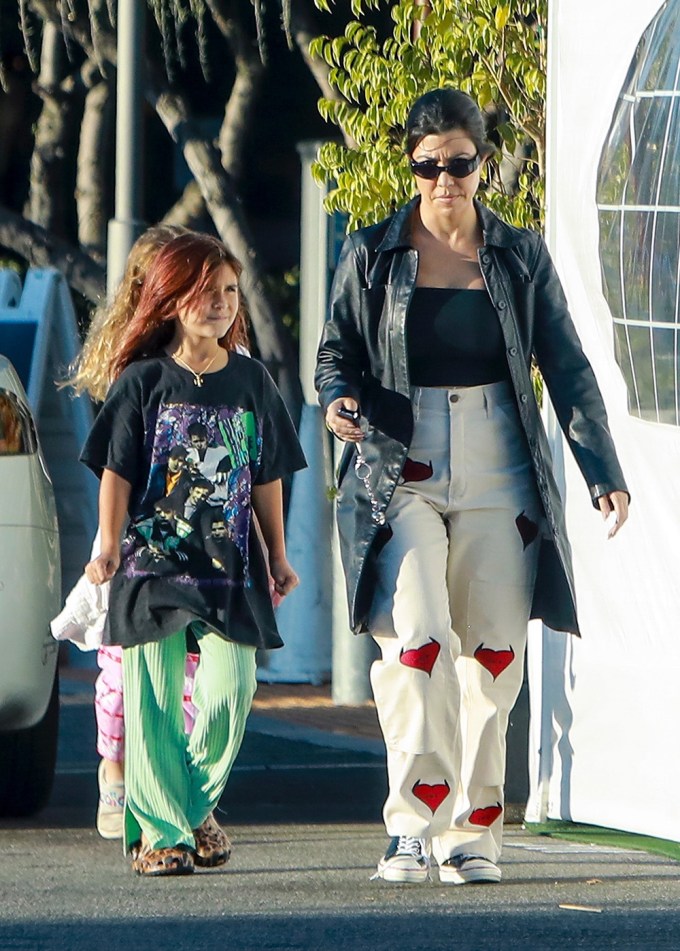 *EXCLUSIVE* Kourtney Kardashian takes her daughter Penelope and her friend shopping at the Topanga Mall