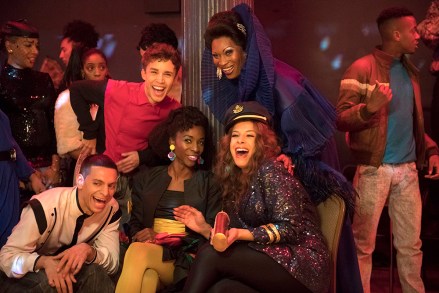 POSE -- "Access" -- Season 1, Episode 2 (Airs Sunday, June 10, 9:00 p.m. e/p) Pictured (l-r):  Jason A. Rodriguez as Lemar, Jeremy McClain as Cubby, Angelica Ross as Candy, Dominique Jackson as Elektra, Hailie Sahar as Lulu. CR: JoJo Whilden/FX