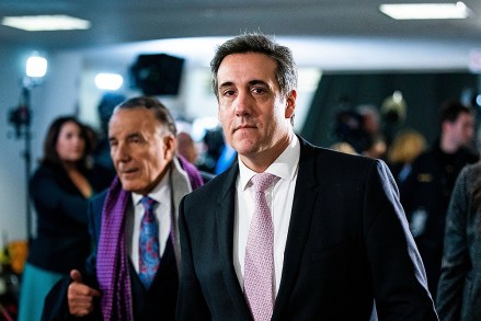 Michael Cohen, former attorney for U.S. President Donald J. Trump, steps aside after testifying privately before the Senate Intelligence Committee at the Hart Senate Office Building in Washington, DC, USA, February 26, 2019. Cohen is due testify before three congressional committees over three days.  Lawmakers plan to grill the convicted felon over the Trump Tower Moscow project, and Cohen's facilitation of silent money payments to two women who claimed to have had affairs with Trump before he took office.Michael Cohen leaves Capitol Hill after the first day of testimony, Washington, USA - February 26, 2019