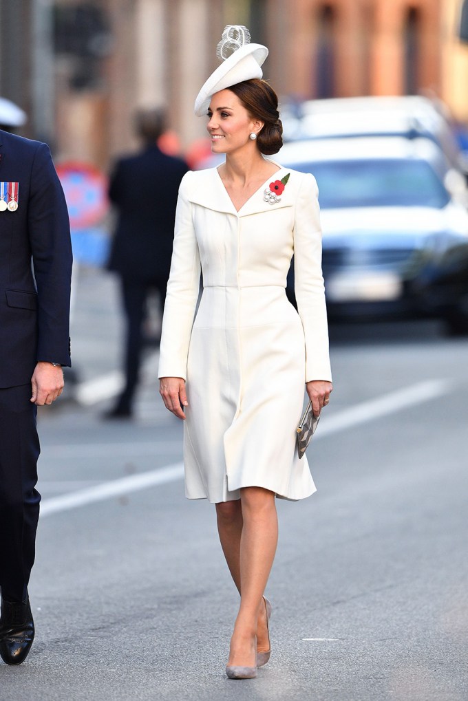 Kate Middleton In A Cream Coat Dress