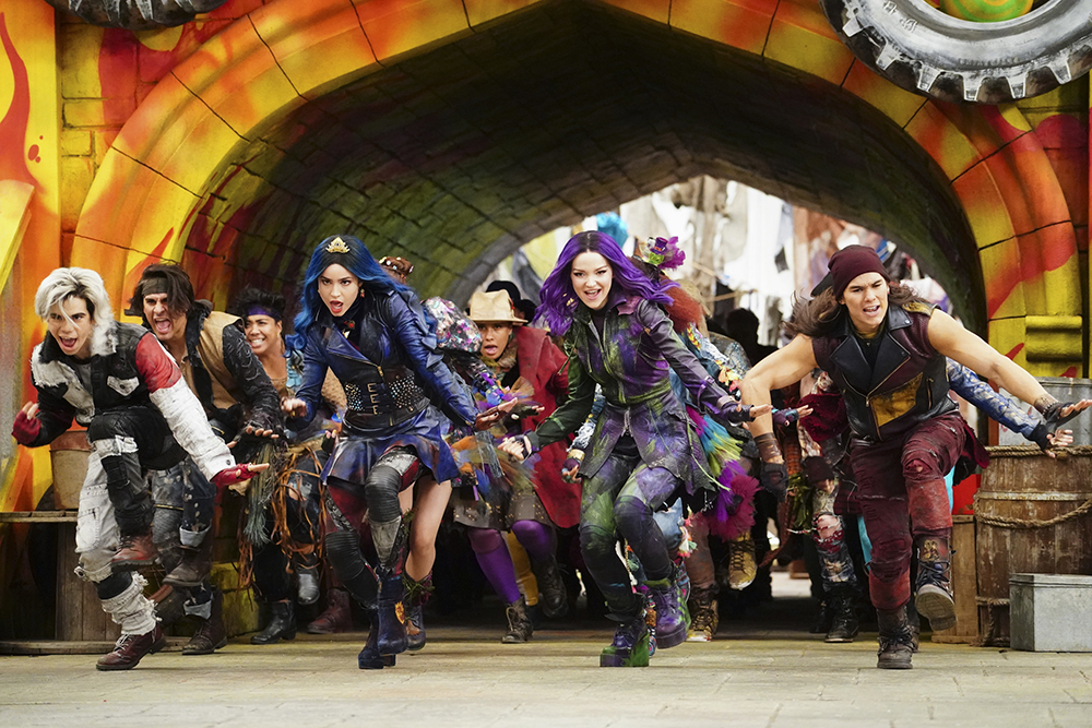 DESCENDANTS 3 - "Descendants 3" - Continuing the music-driven story that has thrilled kids and tweens around the world, "Descendants 3" is directed by Emmy and DGA Award-winning Kenny Ortega ("Descendants," "High School Musical") and choreographed by Jamal Sims (Disney's "Aladdin") and Ortega. A preview of its opening musical number -- the rallying anthem "Good To Be Bad" -- performed by Dove Cameron, Cameron Boyce, Sofia Carson and Booboo Stewart -- is available today on DisneyMusicVEVO. The third movie in Disney's global smash franchise, is set to premiere on FRIDAY, AUGUST 2 (8:00 p.m., EDT) on Disney Channel and DisneyNOW. (Disney Channel/David Bukach)
CAMERON BOYCE, SOFIA CARSON, DOVE CAMERON, BOOBOO STEWART