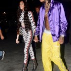 Winnie Harlow and Wiz Khalifa arrive hand in hand to the Lakers Game