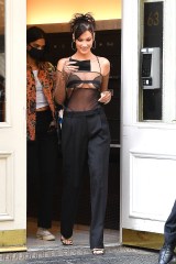 Bella Hadid wears a mesh shirt in New York CityPictured: Bella HadidRef: SPL5183945 280820 NON-EXCLUSIVEPicture by: Robert O'Neil / SplashNews.comSplash News and PicturesUSA: +1 310-525-5808London: +44 (0)20 8126 1009Berlin: +49 175 3764 166photodesk@splashnews.comWorld Rights