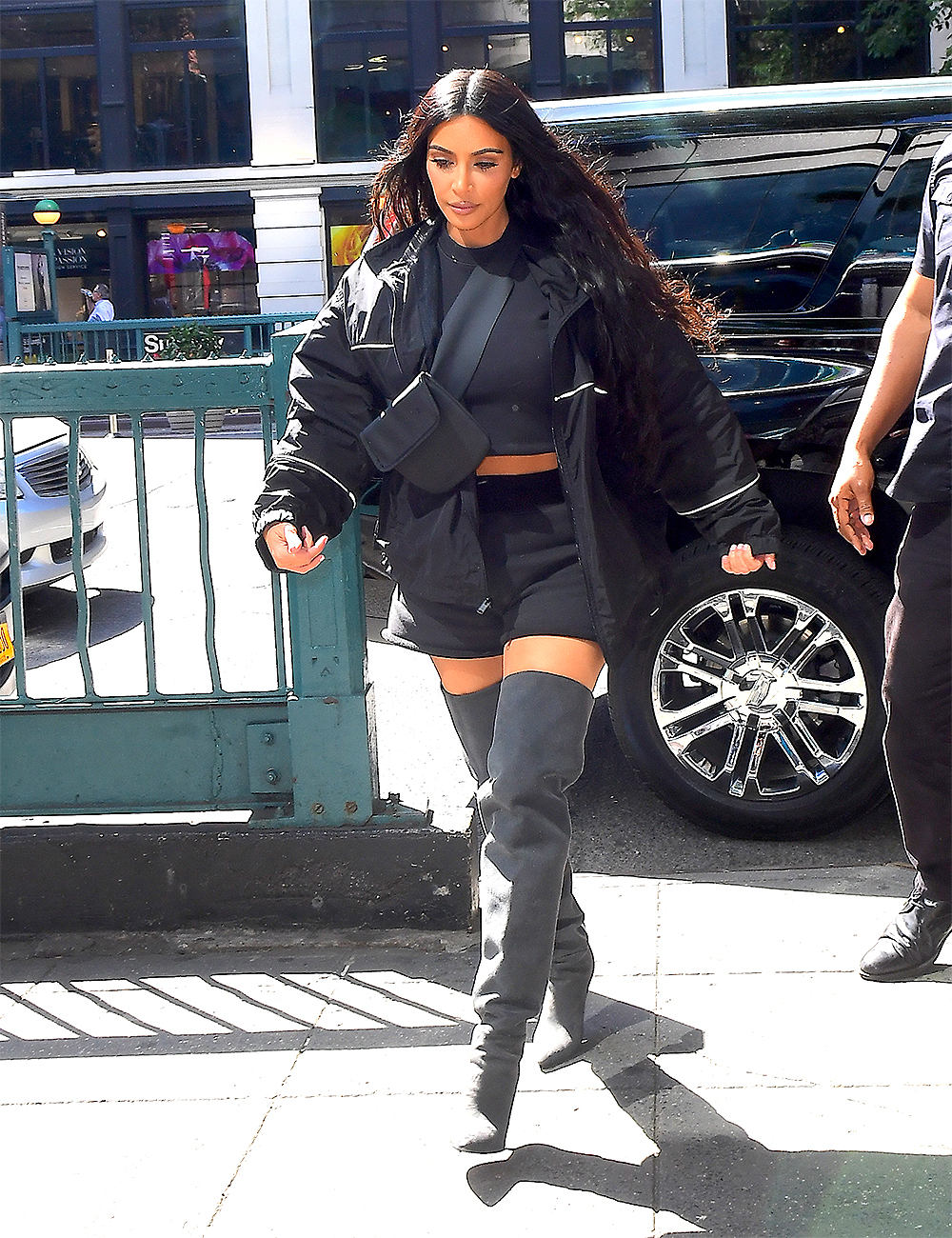 Celebs Wearing Oversized Tops & Thigh-High Boots — Photos