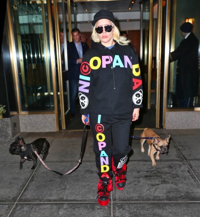 Lady Gaga heads out of her apartment with her dogs Asia and Koji in NYCPictured: Lady GagaRef: SPL1231826 190216 NON-EXCLUSIVEPicture by: SplashNews.comSplash News and PicturesUSA: +1 310-525-5808London: +44 (0)20 8126 1009Berlin: +49 175 3764 166photodesk@splashnews.comWorld Rights