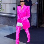 Kim Kardashian Dazzles In Electric Pink When Heading Out Of Her Hotel In New York
