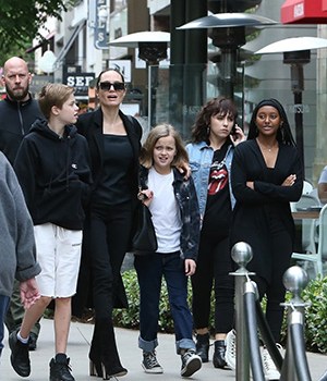 Angelina Jolie Joins Friends for Sunday Brunch in NYC