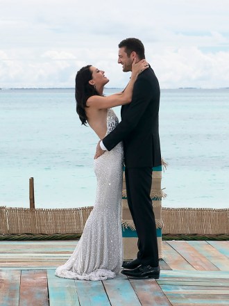 THE BACHELORETTE - "Episode 1410" - Season Finale - After surviving shocking twists and turns, and a journey filled with laughter, tears, love and controversy, Becca heads to the Maldives with her final two bachelors: Blake and Garrett. She can envision a future with both men, but time is running out. Then later, Becca will be in studio with Blake and Garrett to discuss the stunning outcome and the heartwrenching decisions that changed all of their lives forever, on "The Bachelorette: The Three-Hour Live Finale," airing MONDAY, AUG. 6 (8:00-11:00 p.m. EDT), on The ABC Television Network. (ABC/Paul Hebert)BECCA KUFRIN, GARRETT