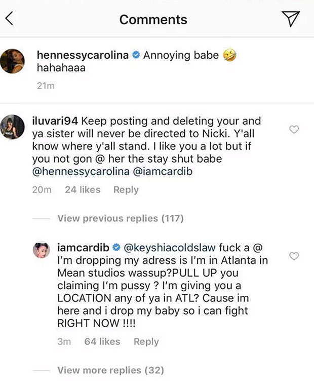 Cardi B & Hennessy Allegedly Fight With Fan Online