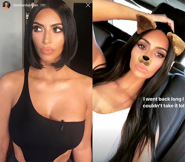 Kim Kardashian S Hair Extensions Says Short Hair Is Not Sexy Hollywood Life