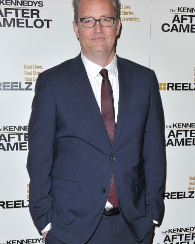 Matthew Perry arriving at the Reelz's "The Kennedys - After Camelot" Premiere held at The Paley Center For Media in Beverly Hills, CA on Wednesday, March 15, 2017. (Photo By Sthanlee B. Mirador) *** Please Use Credit from Credit Field ***(Sipa via AP Images)