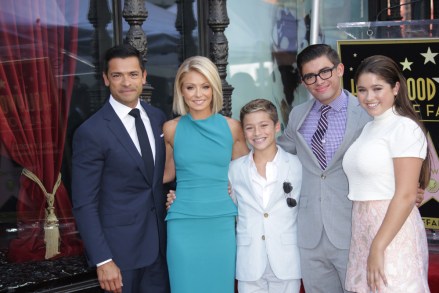 Kelly Ripa with Mark Consuelos with children Lola Consuelos, Joaquin Consuelos, Michael Consuelos
Kelly Ripa honoured with a Star on the Hollywood Walk of Fame, Los Angeles, America - 12 Oct 2015