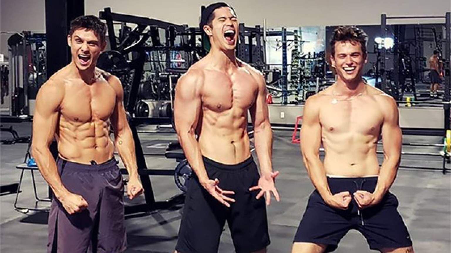 13 Reasons Why Gym Pic Ross Butler And Brandon Flynn Shirtless Photo Hollywood Life