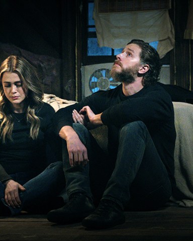 MANIFEST SEASON 04. Melissa Roxburgh as Michaela Stone, Melissa Roxburgh as Michaela Stone in Manifest Season 04. Josh Dallas as Ben Stone, Josh Dallas as Ben Stone in Manifest Season 04. Cr. Netflix © 2022