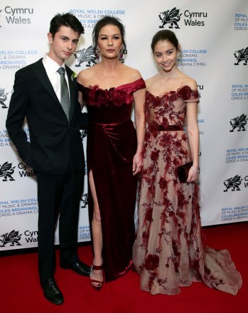Dylan Michael Douglas, Catherine Zeta-Jones and Carys Zeta DouglasWales' National Day Gala hosted by The Royal Welsh College of Music and Drama, Arrivals, New York, USA - 01 Mar 2019Academy and Tony Award-winning actor, Catherine Zeta-Jones will be presented with an honorary degree from The Royal Welsh College of Music & Drama, the National Conservatoire of Wales on March 1 at the Rainbow Room during a gala event hosted by the college to celebrate Wales' National Day, and its own 70th birthday.