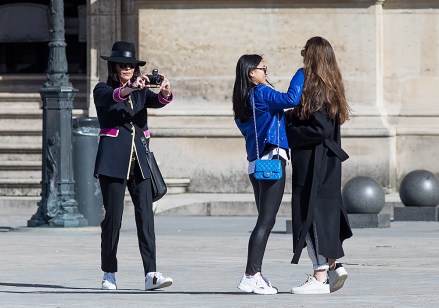 ** RIGHTS: ONLY UNITED STATES, AUSTRALIA, CANADA, NEW ZEALAND ** Paris, FRANCE  - *EXCLUSIVE*  - Catherine Zeta Jones, accompanied by her parents Patricia and David, and daughter Carys, walk around the Eiffel Tower and Louvre. Later, the group enjoyed lunch at restaurant "Les Deux Magots."Pictured: Catherine Zeta Jones, Patricia Fair, Carys Zeta Douglas BACKGRID USA 11 MARCH 2019 BYLINE MUST READ: Best Image / BACKGRIDUSA: +1 310 798 9111 / usasales@backgrid.comUK: +44 208 344 2007 / uksales@backgrid.com*UK Clients - Pictures Containing ChildrenPlease Pixelate Face Prior To Publication*