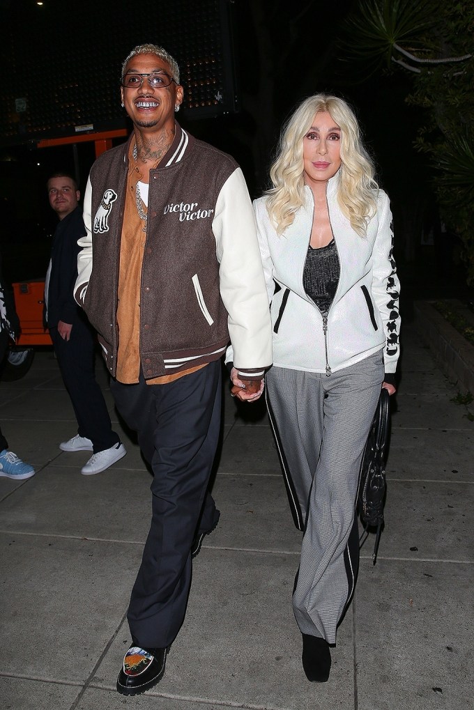 *EXCLUSIVE* Cher and Alexander Edwards arrive for a pre-Grammy party at Matsuhisa