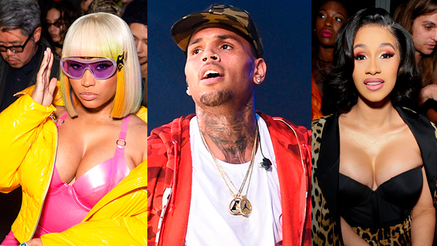 Chris Brown Reacts Nicki Minaj Cardi Beef