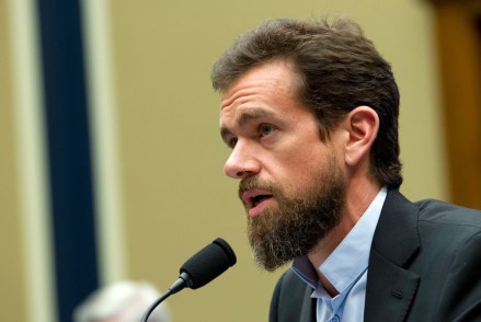 Twitter CEO Jack Dorsey testifies before the House Energy and Commerce Committee, in Washington. Lawmakers have sparred over whether a now-reversed change to auto-suggestions on Twitter had unfairly hurt Democrats or Republicans more. Dorsey isn't saying which, but tells lawmakers he'll follow up
Congress Social Media, Washington, USA - 05 Sep 2018