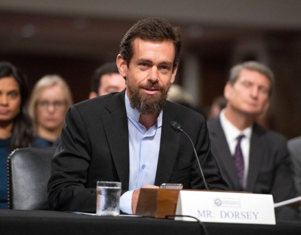 RESTRICTION: NO New York or New Jersey Newspapers or newspapers within a 75 mile radius of New York City
Mandatory Credit: Photo by REX/Shutterstock (9870836aa)
Jack Dorsey, Co-Founder and Chief Executive Officer, Twitter, gives testimony before a United States Senate Select Committee on Intelligence hearing "to examine foreign influence operations' use of social media platforms" on Capitol Hill in Washington, DC.
Senate Intelligence Committee hearing, Washington DC, USA - 05 Sep 2018