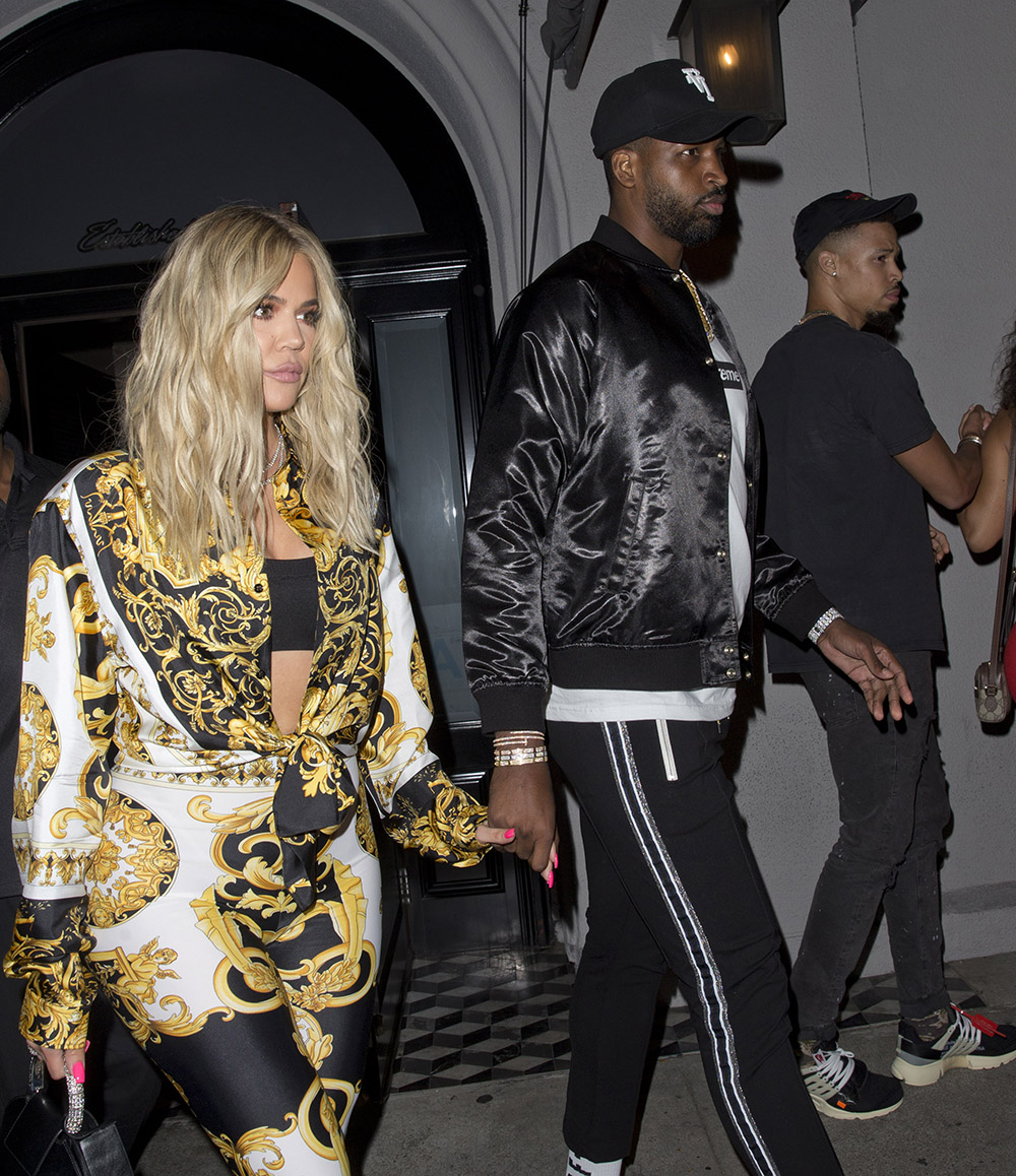 New Mom, Khloe Kardashian dressed from Head to Toe in 'Versace' as she left dinner with boyfriend Tristan Thompson at 'Craigs' Restaurant in West Hollywood, CA

Pictured: Khloe Kardashian,Tristan Thompson
Ref: SPL5016881 180818 NON-EXCLUSIVE
Picture by: SPW / SplashNews.com

Splash News and Pictures
Los Angeles: 310-821-2666
New York: 212-619-2666
London: 0207 644 7656
Milan: +39 02 4399 8577
Sydney: +61 02 9240 7700
photodesk@splashnews.com

World Rights