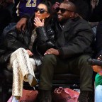 Kim Kardashian West And Kanye West Attend A Basketball Game Between The Los Angeles Lakers Vs The Cleveland Cavaliers At The Staples Center In Los Angeles, CA