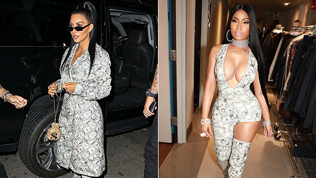 Kim Kardashian's Money Trench Coat Dress - Better Than Nicki Minaj? - Hollywood Life