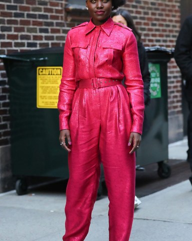Lupita Nyong'o 'The Late Show with Stephen Colbert' TV show, New York, USA - 18 Mar 2019 Wearing Bande Noir