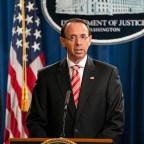 Deputy AG Rosenstein announces Russia indictment at Justice Department, Washington, USA - 13 Jul 2018